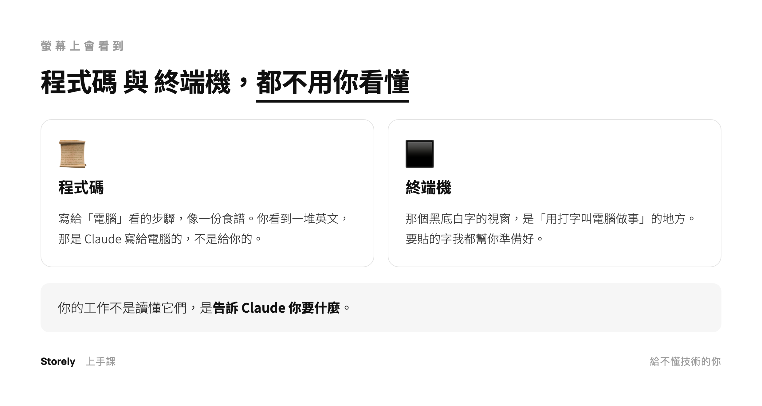 程式碼與終端機，不用你看懂